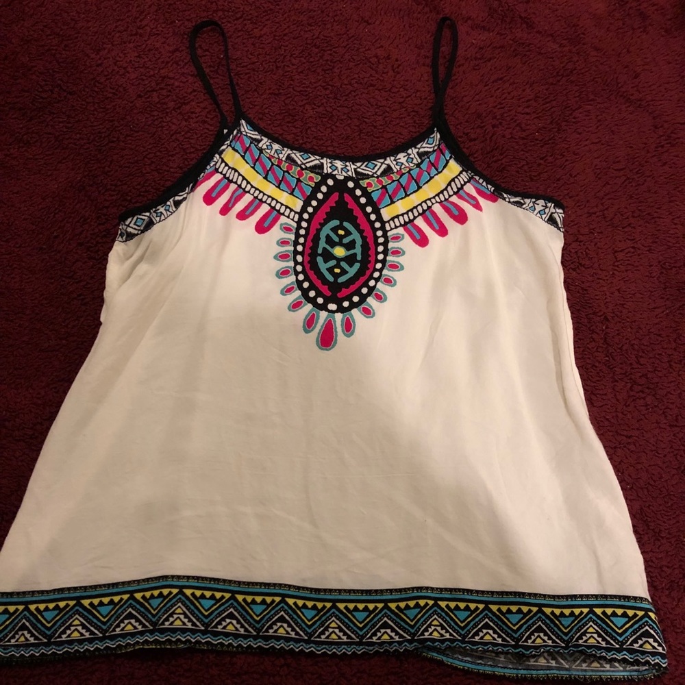White tank top with design